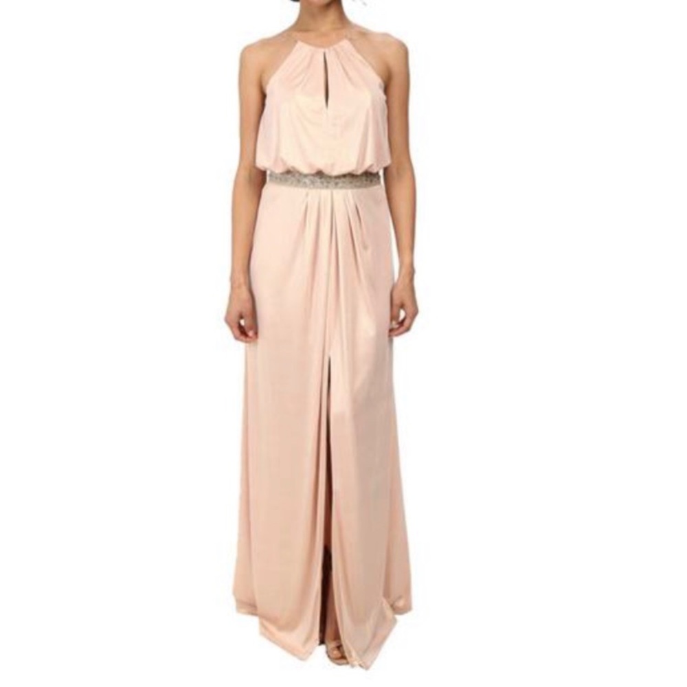 Aidan Mattox Jersey Maxi Dress w Beaded Waist, Sz2